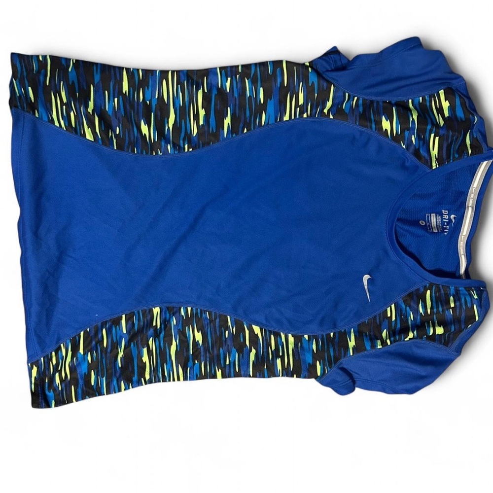 Nike Blue and Black Patterned Sports Tee